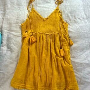 Yellow free people babydoll dress